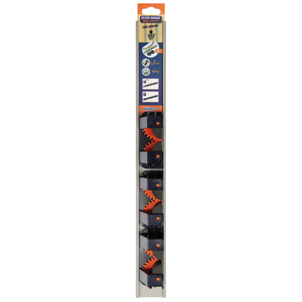 3 SUPPORTS DE RANGEMENT SUR RAIL